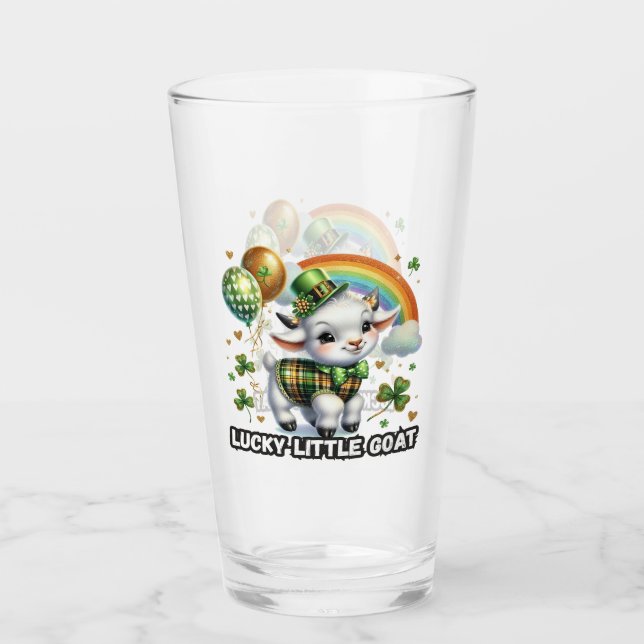 Glückliches kleines Ziege -St. Patrick’s Day  Glas (Vorderseite)