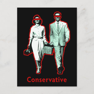 Glückliches konservatives Paar Postkarte