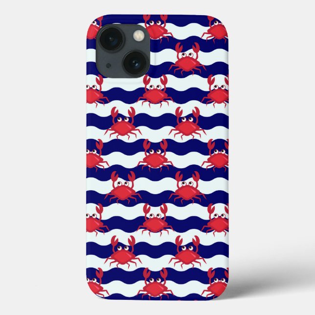 Glückliches Krabben-Muster Case-Mate iPhone Hülle (Rückseite)