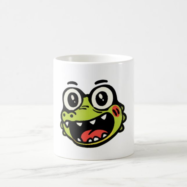 glückliches Krokodil Kaffeetasse (Mittel)