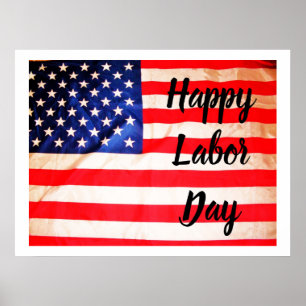GLÜCKLICHES LABOR DAY FLAG Poster