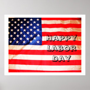 GLÜCKLICHES LABOR DAY FLAG Poster
