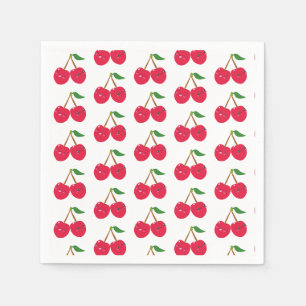 Glückliches Lächeln Kawaii Kirsche Frucht Serviette