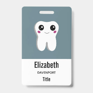 Glückliches Lächeln Zahn Cute Dental Ausweis
