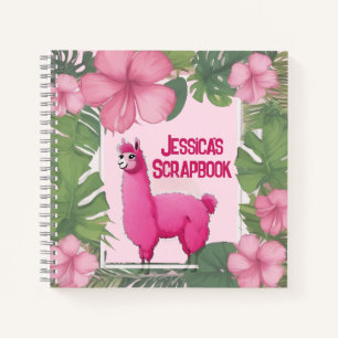 Glückliches lächelndes rosa Lama Notizbuch