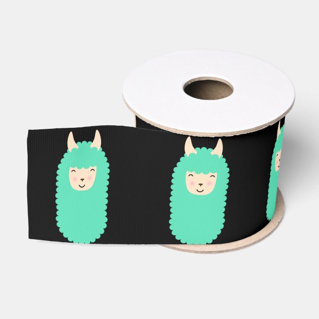 Glückliches Lama Emojis Ripsband (Spule)