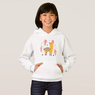 Glückliches Lama mit Kaktus Hoodie