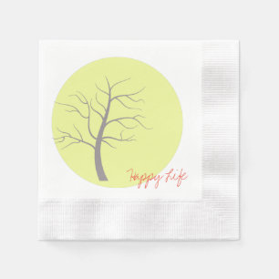Glückliches Leben Sonniger Baum Cocktail Serviette