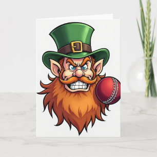 Glückliches Leprechaun-Cricket-Karte Karte