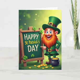 Glückliches Leprechaun-Musterkarte Karte