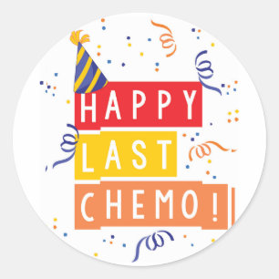 Glückliches letztes Chemo! Runder Aufkleber