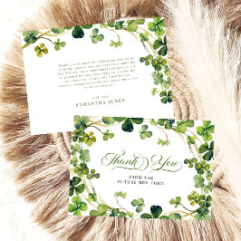 Glückliches Liebes-Brautjungferparty Grüner Kleebl Dankeskarte