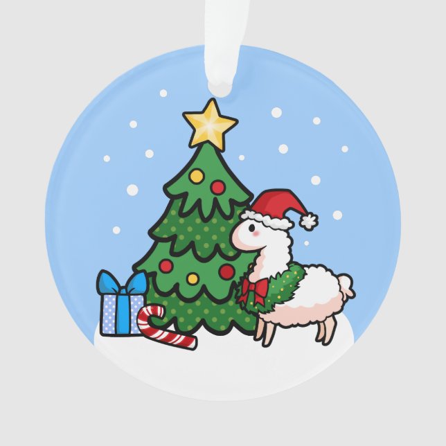 Glückliches Llamadays Ornament (Vorderseite)