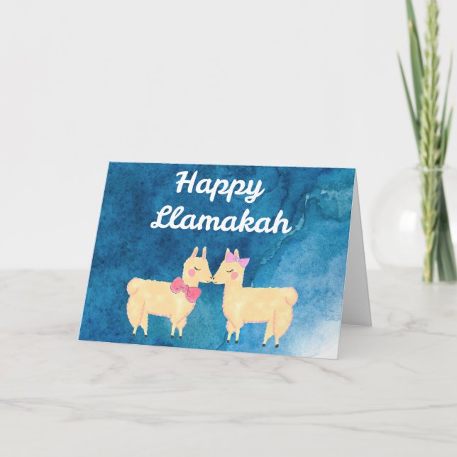 Glückliches Llamakah Karte (Vorderseite)