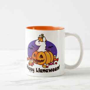 Glückliches Llamaween Zweifarbige Tasse