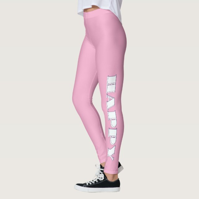 GLÜCKLICHES Logo Rosa Leggings (Links)