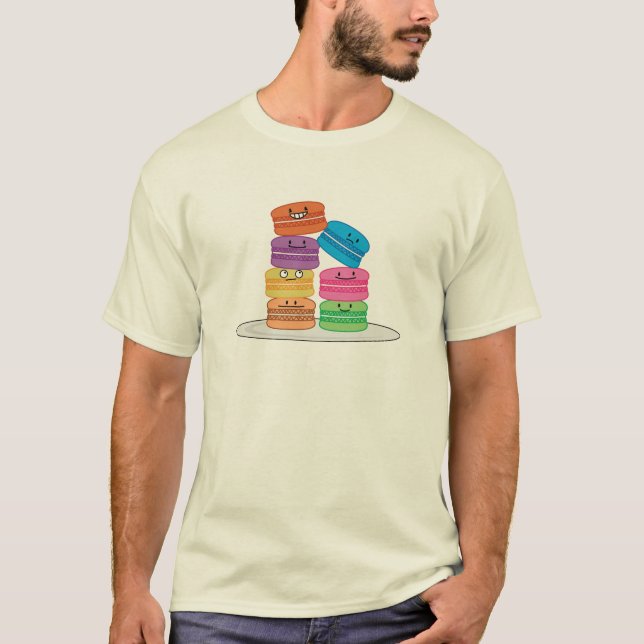 Glückliches Macarons T-Shirt (Vorderseite)