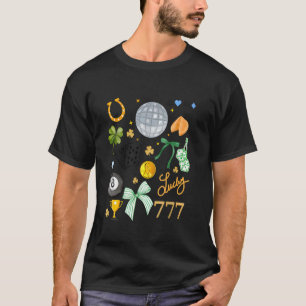Glückliches Mädchen Fortune Glücksbringer Collage T-Shirt