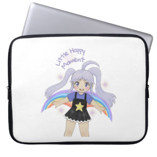 Glückliches Mädchen Handgezeichnete Illustration – Laptopschutzhülle
