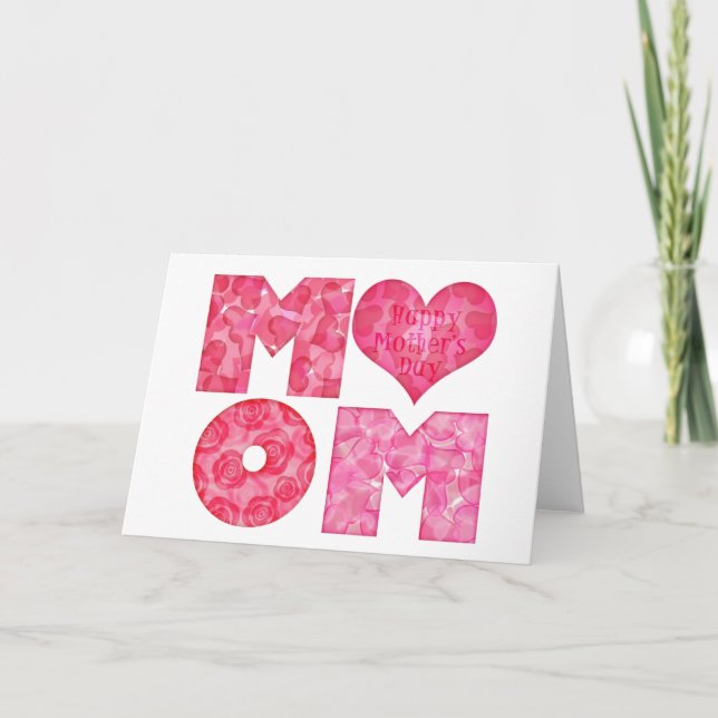 Glückliches Mama-Alphabet der Mutter Tages Karte (Vorderseite)