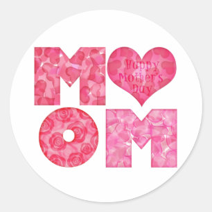 Glückliches Mama-Alphabet der Mutter Tages Runder Aufkleber