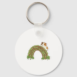 Glückliches Meerschweinchen St.Patrick's Day Schlüsselanhänger