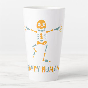 Glückliches menschliches Skelett Milchtasse