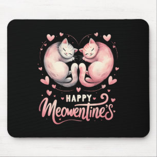 Glückliches Meowentins süßes Valentinstag Katzenli Mousepad
