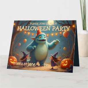 Glückliches Monster-Halloween-Party für Kinder Karte
