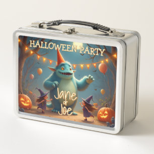 Glückliches Monster-Halloween-Party für Kinder Metall Brotdose