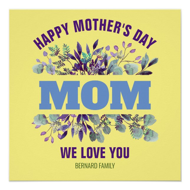 GLÜCKLICHES MUTTERTAG MAMA GESCHENKT POSTER (Vorderseite)