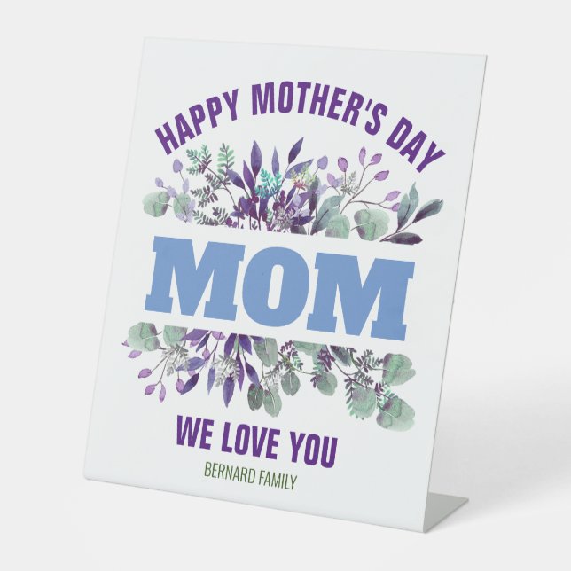GLÜCKLICHES MUTTERTAG MAMA GESCHENKT SOCKELSCHILD (Vorderseite)