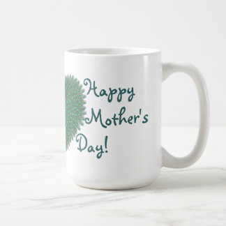 Glückliches Muttertagesfederherz für Mammen Kaffeetasse