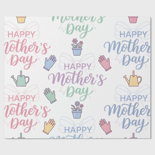 Glückliches Muttertags-Geschenkpapier Geschenkpapier (Flach)
