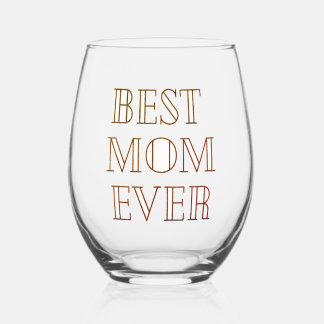 Glückliches Muttertagsgeschenk Weinglas, stemless Weinglas Ohne Stiel