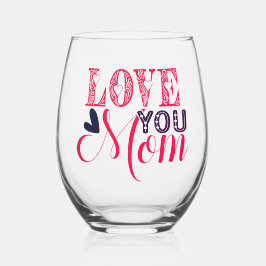 Glückliches Muttertagsgeschenk Weinglas, stemless Weinglas Ohne Stiel