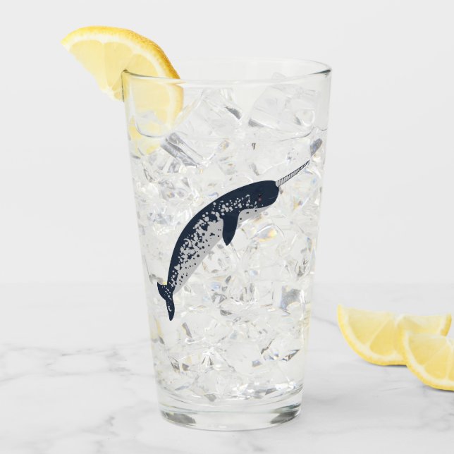 Glückliches Narwhal Glas (Vorderseite Ice)