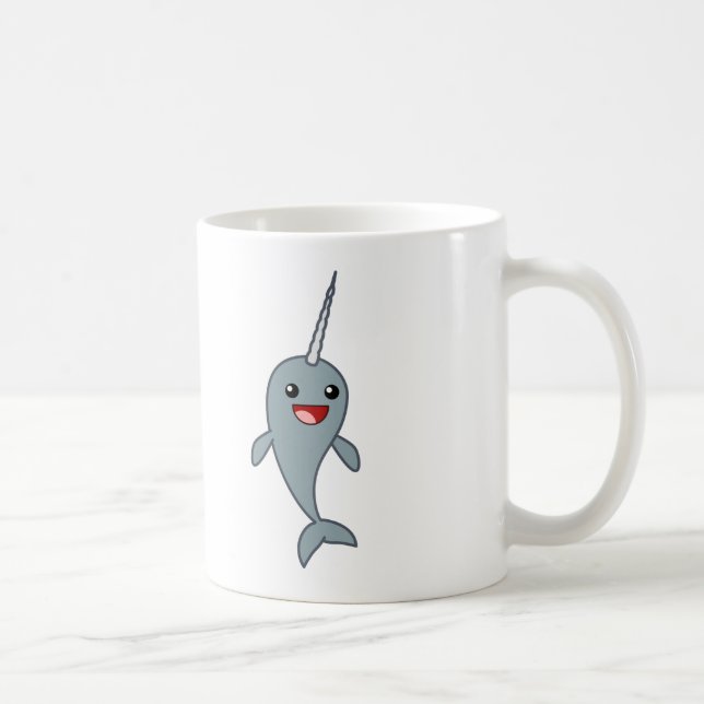 Glückliches Narwhal Kaffeetasse (Rechts)