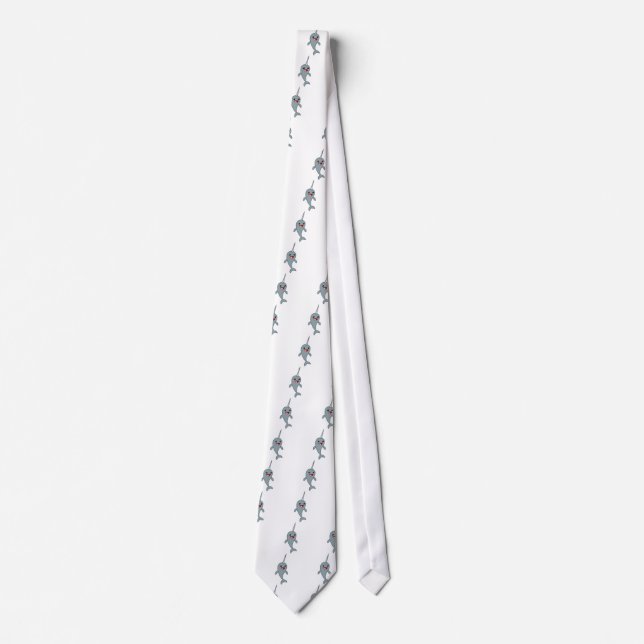 Glückliches Narwhal Krawatte (Vorderseite)