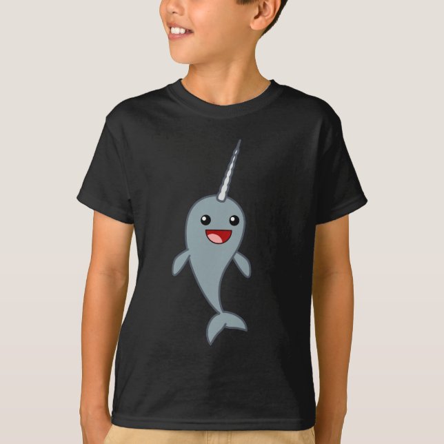 Glückliches Narwhal T-Shirt (Vorderseite)