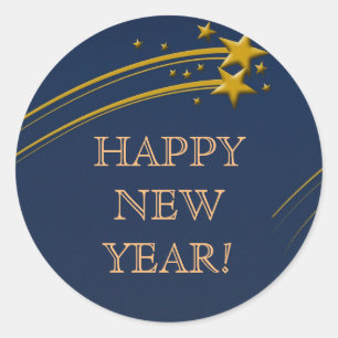 Glückliches neues Jahr 2016 Gold Blue Wish Sticker