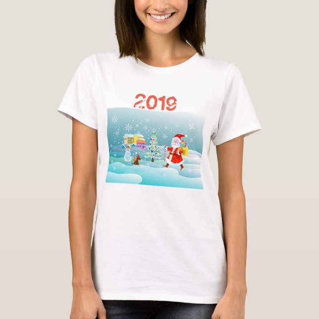 glückliches neues Jahr 2019 T-Shirt (Vorderseite)