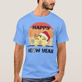 glückliches neues Jahr 2023 mit lustiger Katze T-Shirt