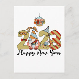 glückliches neues Jahr 2023 Postkarte