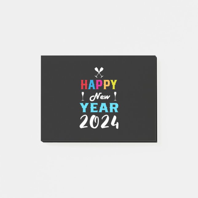 glückliches neues Jahr 2024 (9) Post-it Klebezettel (Vorderseite)