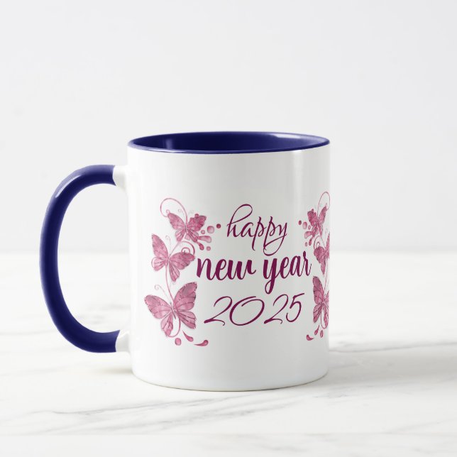 glückliches neues Jahr 2025 Tasse (Links)