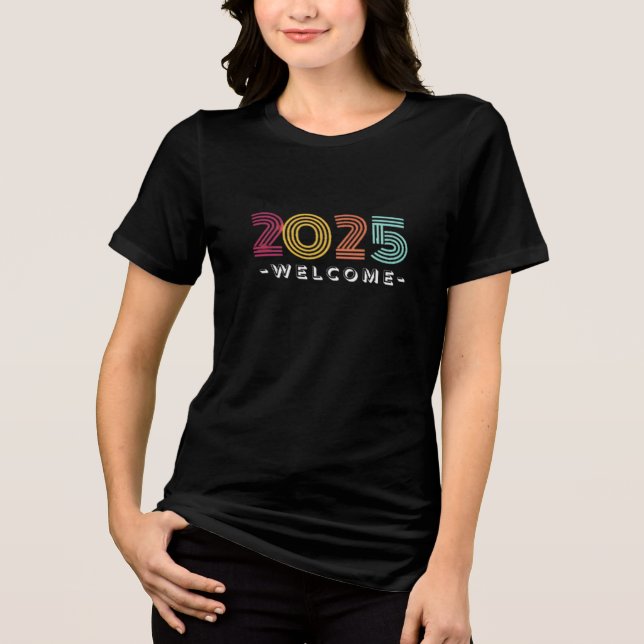 glückliches neues Jahr 2025 Tri-Blend Shirt (Vorderseite)