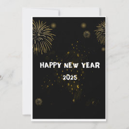 GLÜCKLICHES NEUES JAHR 2025 WISHES Golden Firework Feiertagskarte