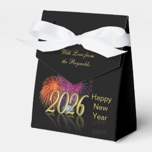Glückliches Neues Jahr 2026 Feuerwerk Geschenk Geschenkschachtel