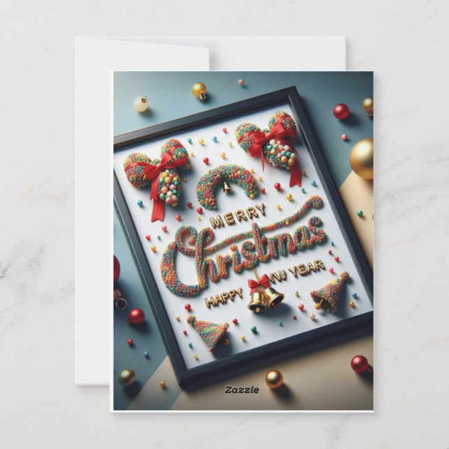 glückliches neues Jahr Feiertagskarte (Rückseite)